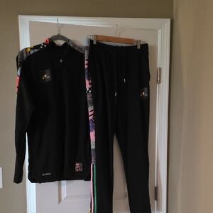Adidas Black Jacket with Multicolor Details